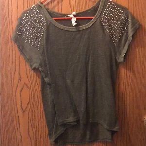 Green Rhinestone Crop Top